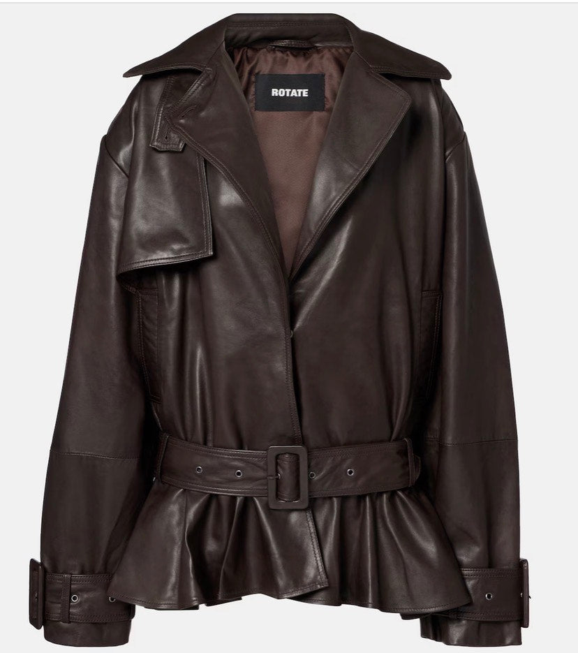 Rotate Leather Jacket with Belt