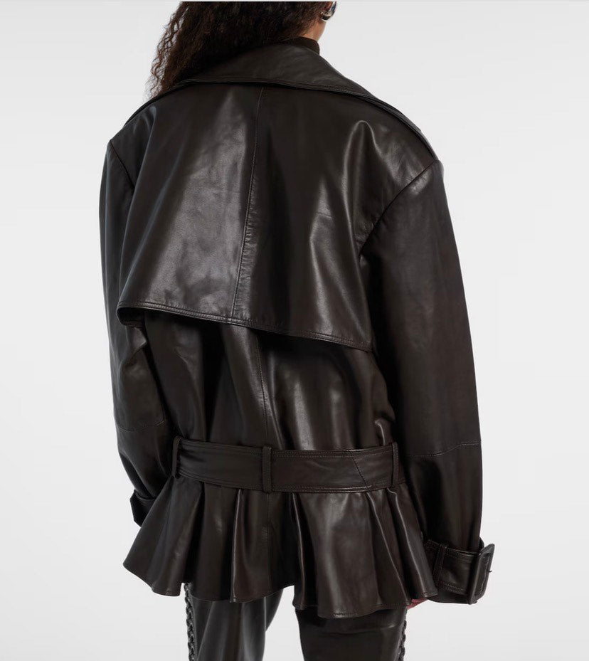 Rotate Leather Jacket with Belt