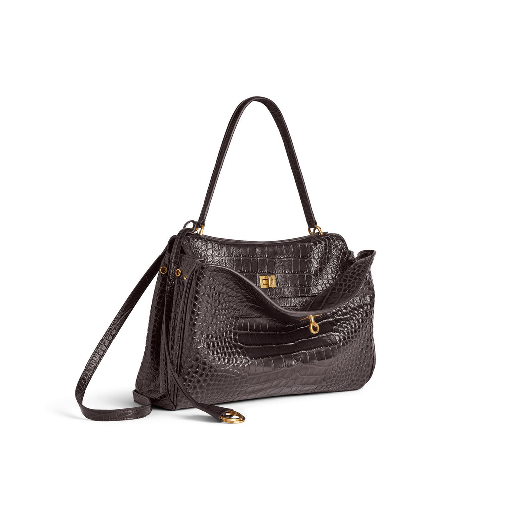 Balenciaga medium black croco print Rodeo