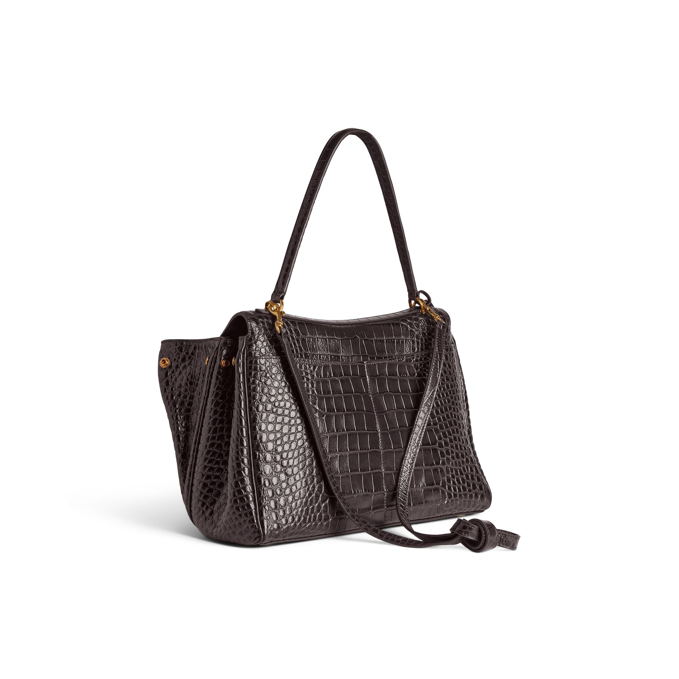 Balenciaga medium black croco print Rodeo