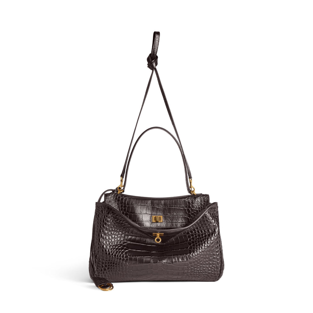 Balenciaga medium black croco print Rodeo