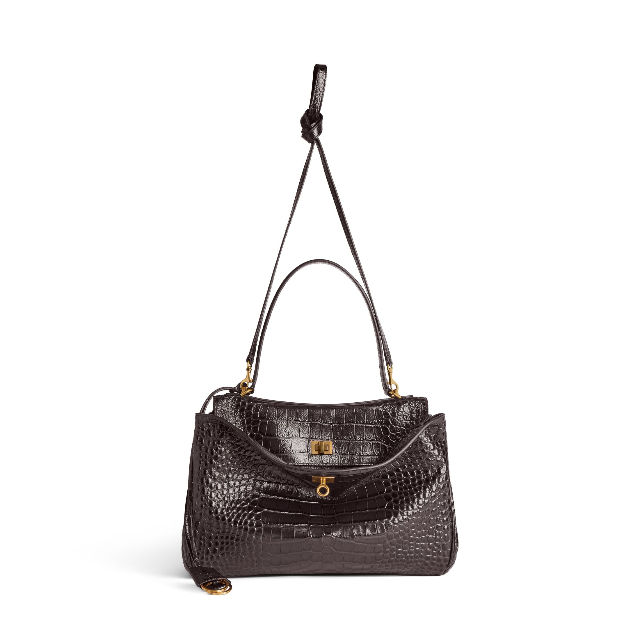 Balenciaga medium black croco print Rodeo
